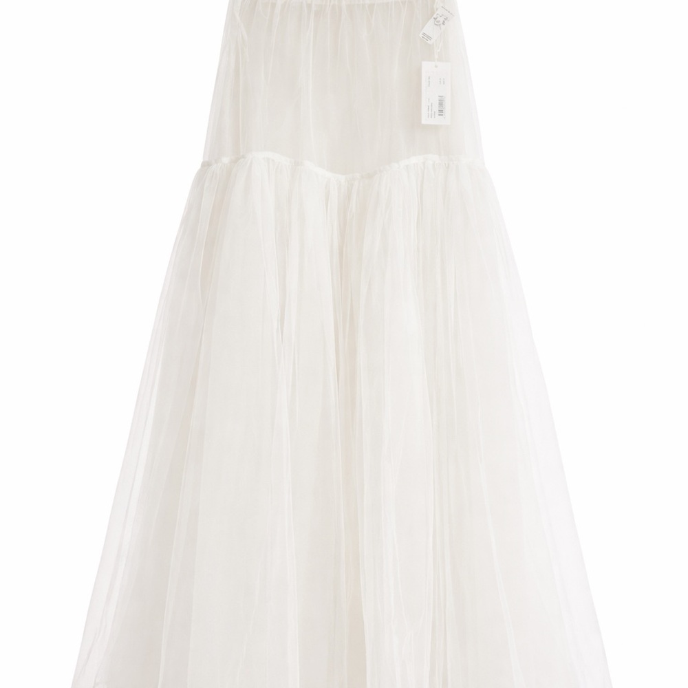 Shona Joy Halo Sheer Maxi Skirt Ivory – Bridal / Wedding Guest – NWT